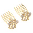 thumbnail image 4 of Peine del pelo de la novia coreana Peine del pelo de la flor retro Ornamento simple del pelo Oro Sunnimix peine del rhinestone de las mujeres, 4 of 8