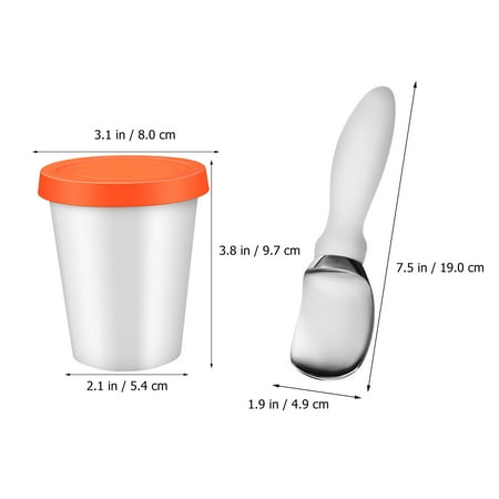 

Small Ice Cream Cups 4Pcs Ice Cream Cups 250Ml Sealed Silicone Lid Ice Cream Container Dessert Cup with Spoon for Kitchen