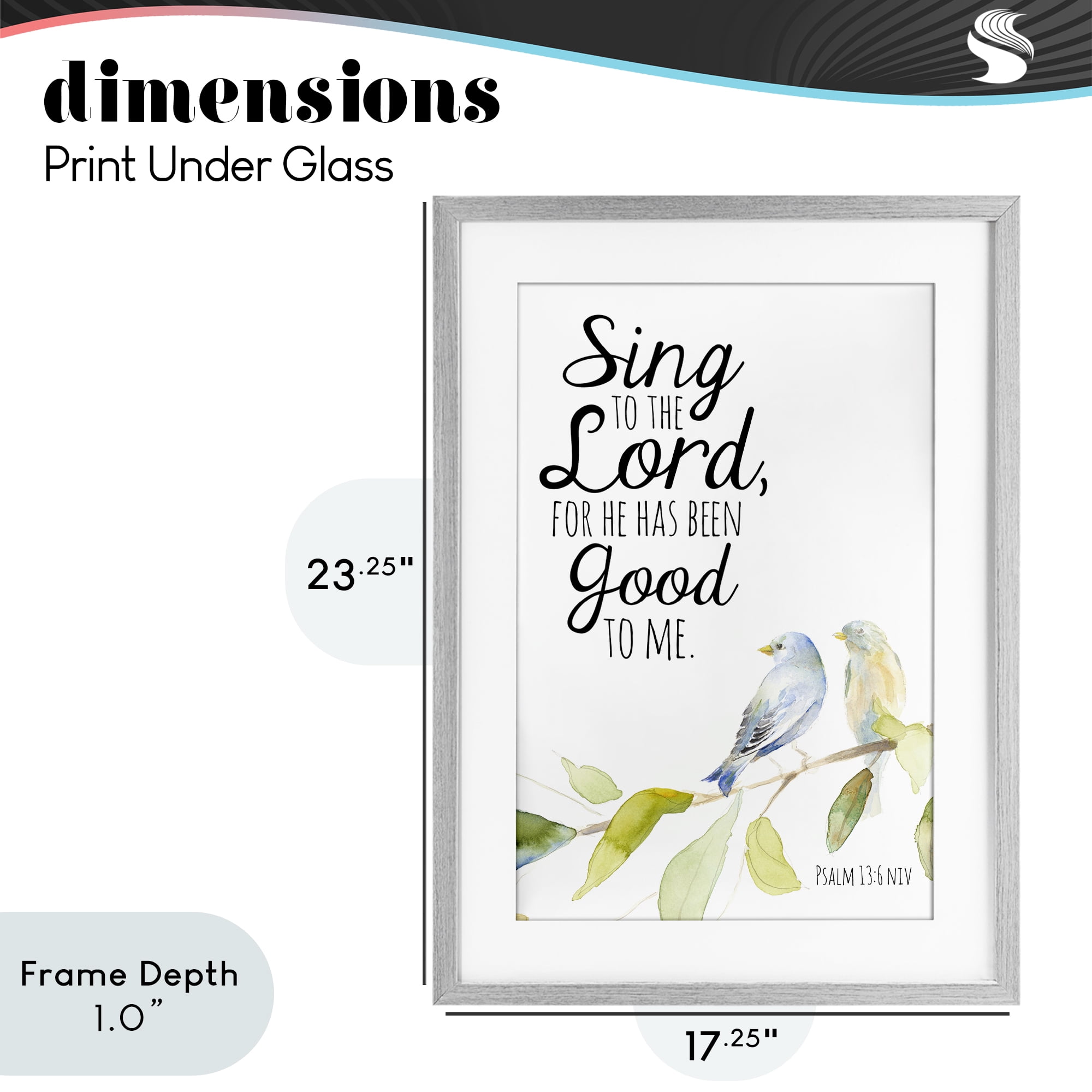 Stupell Industries Sing To The Lord Gray Framed Print Under Glass, design by Lanie Loreth