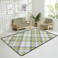 thumbnail image 4 of Coolnut Lightweight Soft Area Rugs Tartan Plaid Pattern in Grey Yellow White Floor Carpet Mat for Kids Playing Room Hardwood Floor Living Room 80x58in, 4 of 6