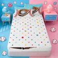 thumbnail image 4 of meiyoeat Baseball Sport Gloves Zipper Twin Comforter Sets with Fitted Sheet and 2 Pillowcases For Boys,Blue Ice Cream Drip Zipper Bedding Set For Kids,Polkadot Reversible,4-Piece, 4 of 7