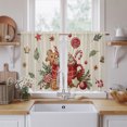 thumbnail image 2 of Christmas Gingerbread Kitchen Curtains, Winter Xmas Ball Candy Pine Leaf Beige Light Filtering Window Curtain Panels, 2Pcs Rod Pocket Window Treatments Set for RV Dining Room Study Room 42x45 Inches, 2 of 9
