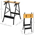 thumbnail image 2 of Foldable Workbench with Clamps & Tool Storage - Portable Carpenter Saw Table, Steel & MDF, Log Colour/Black, 23.8" x 24.5" - Ideal for DIY Projects & Workshops, 2 of 7