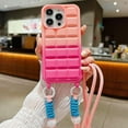 thumbnail image 5 of Compatible with iPhone 15 Pro Max Silicone Case with Lanyard Adjustable Neck Shoulder Crossbody Soft Gradient Fashion Protection Shockproof Cover for Women Girls Green, 5 of 6