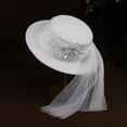 thumbnail image 4 of gorras de vestir de novia Sombrero de novia, sombreros elegantes, estilo occidental, gorros de vestido de novia vintage para despedida de soltera, actuaciones , Magideal gorras de vestir de novia, 4 of 7