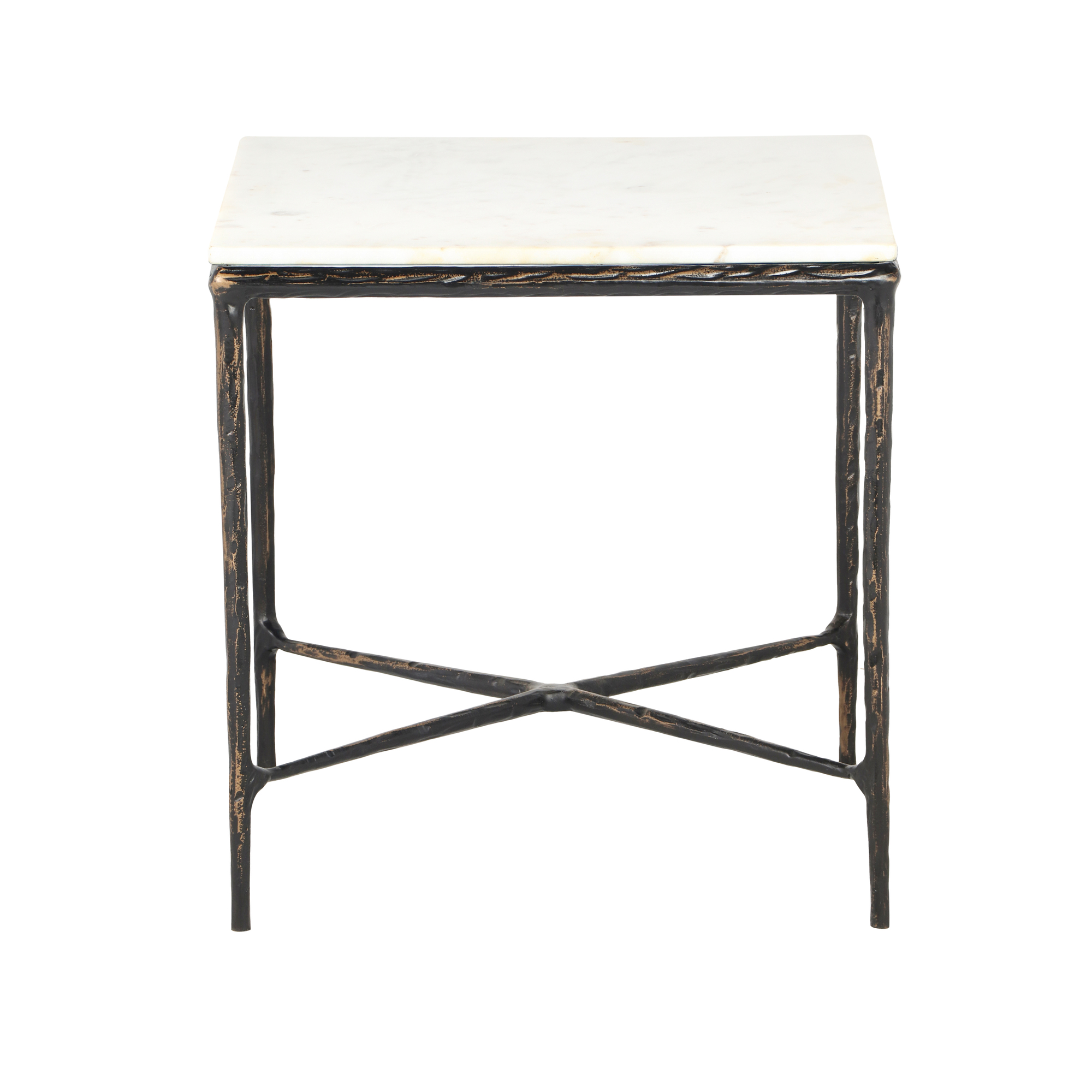 Ox Bay Annabelle Industrial Aluminum Hand Made Indoor Square Side Table, Bronze, 22" W x 22" D x 22" H