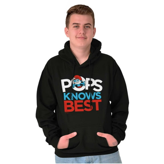 Papa Smurf Pops Knows Best Cool Dad Hoodie Hooded Sweatshirt Men Brisco Brands S