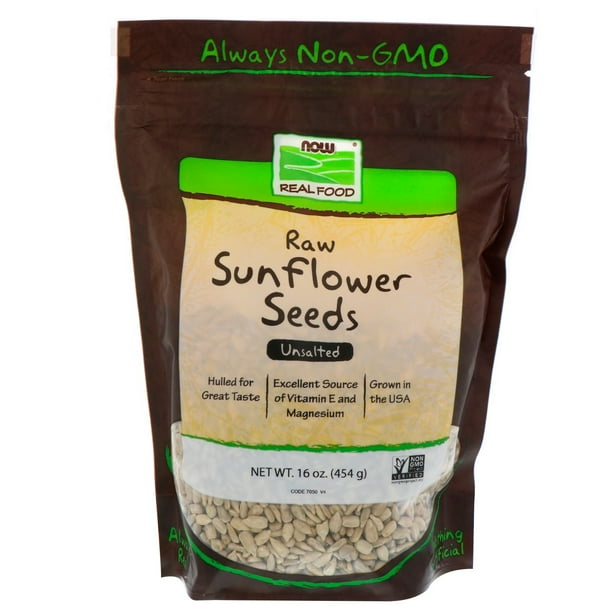Now Foods, Real Food, Raw Sunflower Seeds, Unsalted, 16 oz (pack of 4