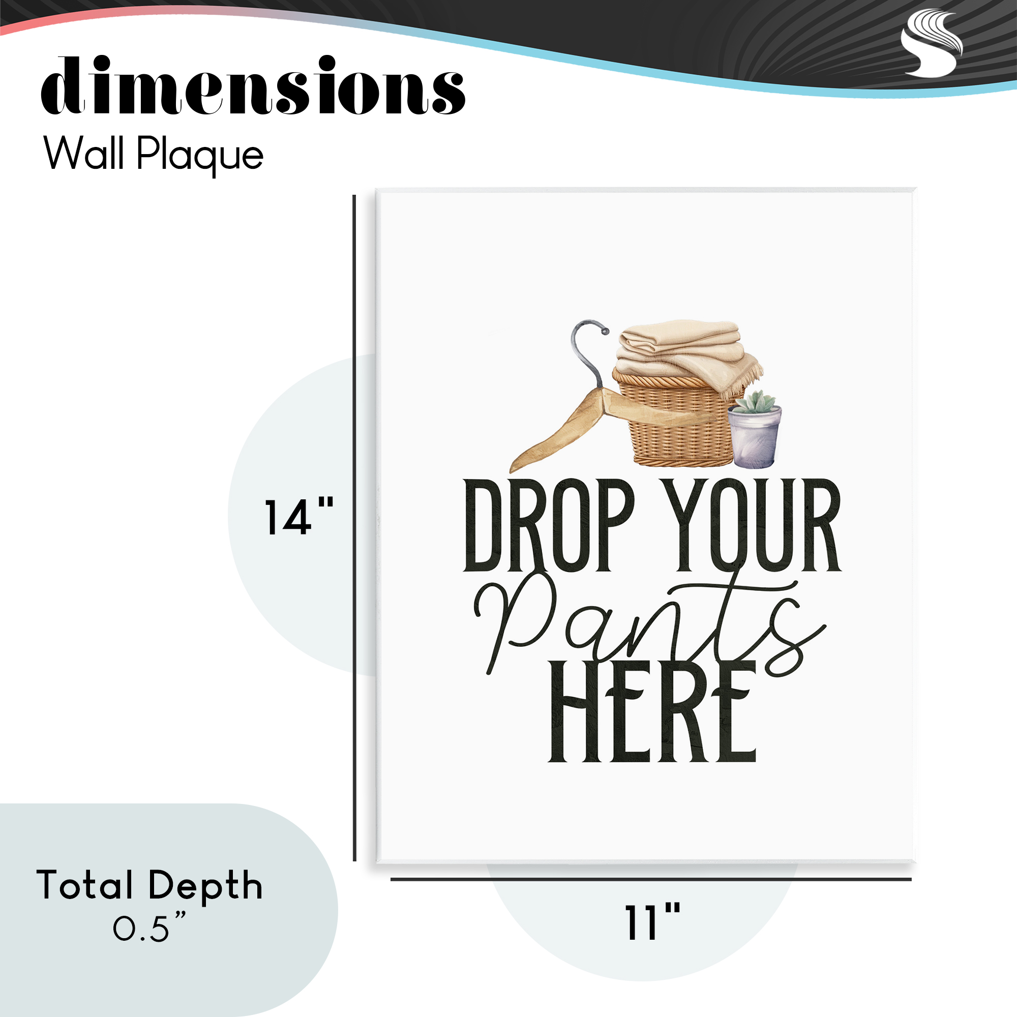 Drop Your Pants Here Minimal Wall Plaque Art, design by Kim Allen