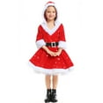 thumbnail image 5 of Santa Claus Outfit for Kids Long Sleeve Hooded Girls Santa Christmas Dress Festive Dress Outfit Kids Christmas Outfits for Girls 4-6 years, 5 of 9