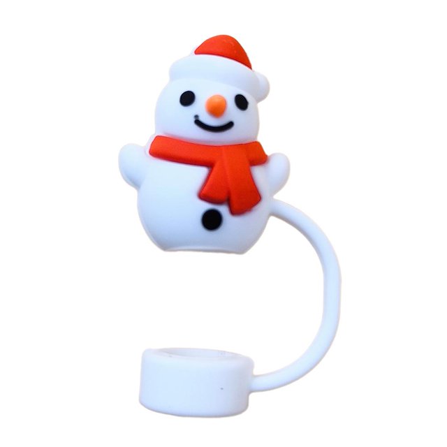 10mm Christmas Straw Cover Cap Silicone Straw Topper For Caliber Cup Hot X5S5