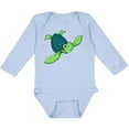 thumbnail image 3 of Inktastic Sea Turtle with swirls Boys or Girls Long Sleeve Baby Bodysuit, 3 of 5