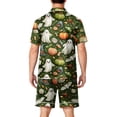 thumbnail image 4 of Halloween Pajamas Men Cute Halloween Pajamas for Men Matching Halloween Pajamas Pumpkin Pajamas Men Halloween Pjs Halloween Pajamas Men Casual Short Sleeve Button Down Tops Shorts, Yellow, 4XL, 4 of 4