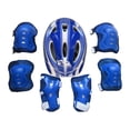 thumbnail image 1 of Juego de 7 protectores para casco de bicicleta infantil, para longboard deportivo Azul profundo, 1 of 8