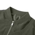 thumbnail image 5 of YUGYXL Men's Classic Stand Collar Bomber Jacket with Pockets Full Zip Lightweight Casual Flight Coat for Daily Streetwear Army Green Jacket, 5 of 6
