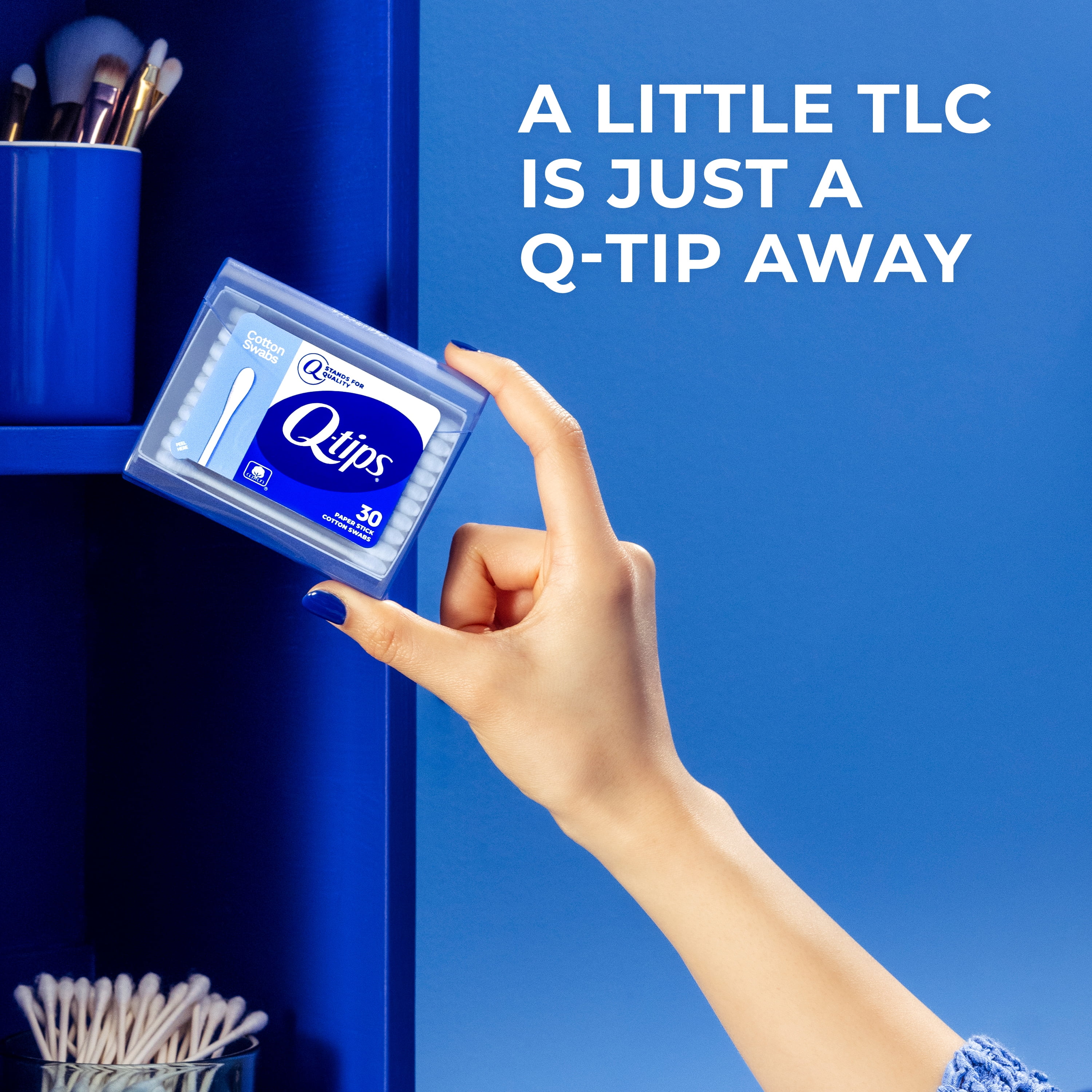 (2 pack) Q-tips Travel Size Cotton Swabs, Original, For Home, First Aid and Beauty, 100% Cotton, 30 Count
