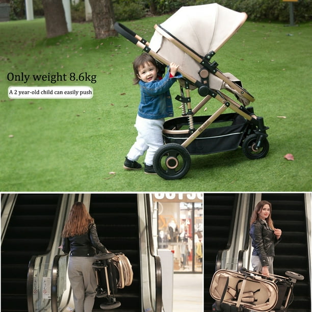 8 IN 1 Foldable Baby Stroller Newborn Baby Stroller Pushchair Lightweight Travel System Stroller Two Way Pushing 4 Colors Walmart