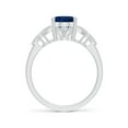 thumbnail image 2 of Angara Natural 2 Ct. Blue Sapphire with Diamond Vintage Inspired Ring in 14K White Gold for Women (Ring Size: 3.5), 2 of 9