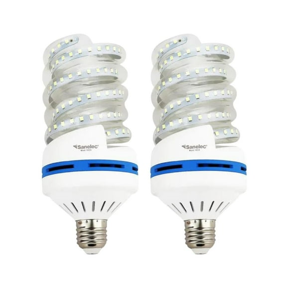 Paquete de 2 focos LED Sanelec espiral Twister E27 22W 6500K