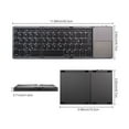 thumbnail image 2 of PPgejGEK Mini Folding Keyboard Wireless Portable Universal Foldable with Touchpad for Android iOS Tablet Bluetooth 3.0 30.4x9.7x0.6cm/11.97x3.82x0.24in Unfolded, 2 of 8