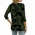 thumbnail image 4 of 3/4 Sleeve Tops for Women Henley Neck Button Down 3/4 Sleeve T Shirts Summer Casual Half Sleeve Tunic Tops, 4 of 4
