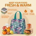 thumbnail image 5 of Pioneer Flower Floral Print Pattern Insulated Lunch Bag for Women & Adults,Large Portable Soft Cooler Lunch Bag,Thermal Food Storage Tote with Pearl Cotton,8.66L,8.75x5.75x9.5 Inch, 5 of 6