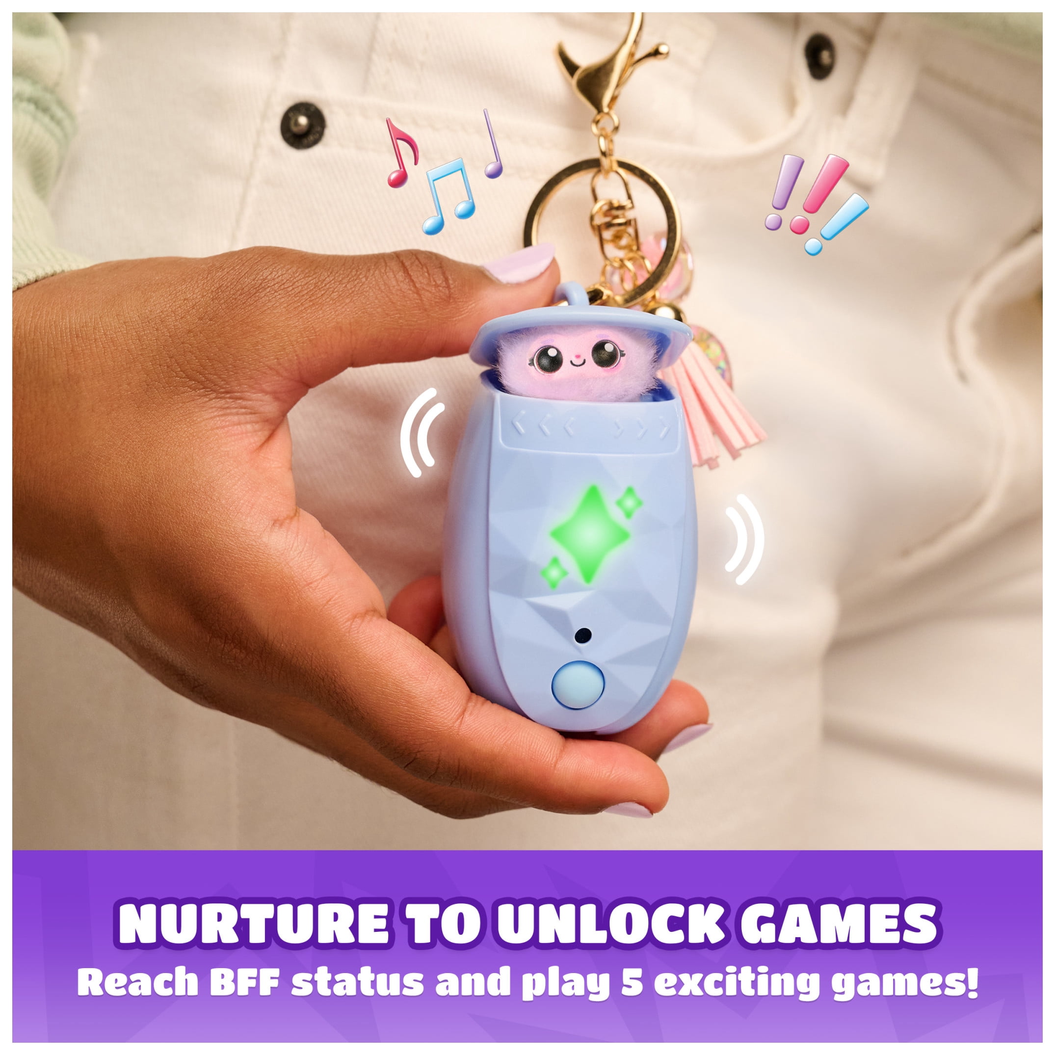 Peekimo, Interactive Pet & Wearable Accessory, 100+ Sounds & Reactions, Purple