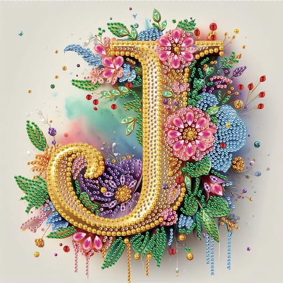 Letter J Diamond Art Painting Kit