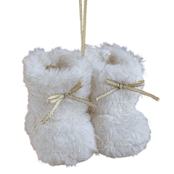 xaoyunyn Christmas Plush Mini Boots Tree Ornaments with Elegant B,Versatile Holiday Decorations for Trees，Wreaths，and Home Decor，Stable and Charming