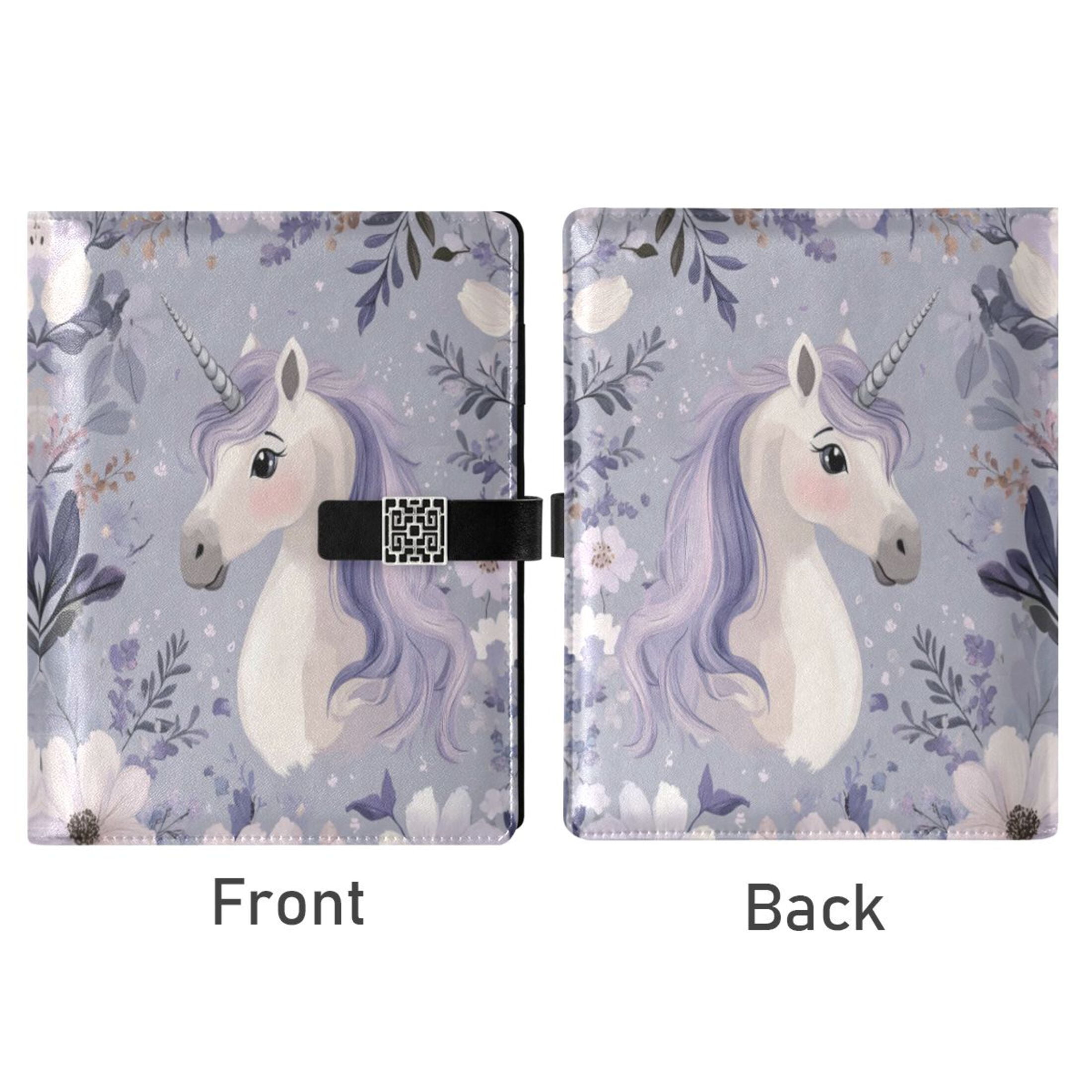 Leather Planner Leather Notebook Notebook Journal Binder Design Pen Pocket Design Convenient for Storage Cool Cute Unicorn