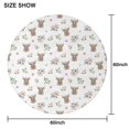 thumbnail image 6 of White Highland Cow Flower Pattern Round Tablecloth 60"x60",Wrinkle Wipeable Table Cloth for Kitchen Dining Room Picnic Patio Party, 6 of 6