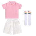 thumbnail image 4 of LEKWK Teen Boys Back to School Outfits Short Sleeve Collared Shirts and White Shorts with Socks Kids 3 Piece Playwear Summer Preppy Activewear 3-16Y, 4 of 9