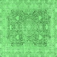 thumbnail image 1 of Ahgly Company Machine Washable Indoor Square Abstract Emerald Green Modern Area Rugs, 8' Square, 1 of 4