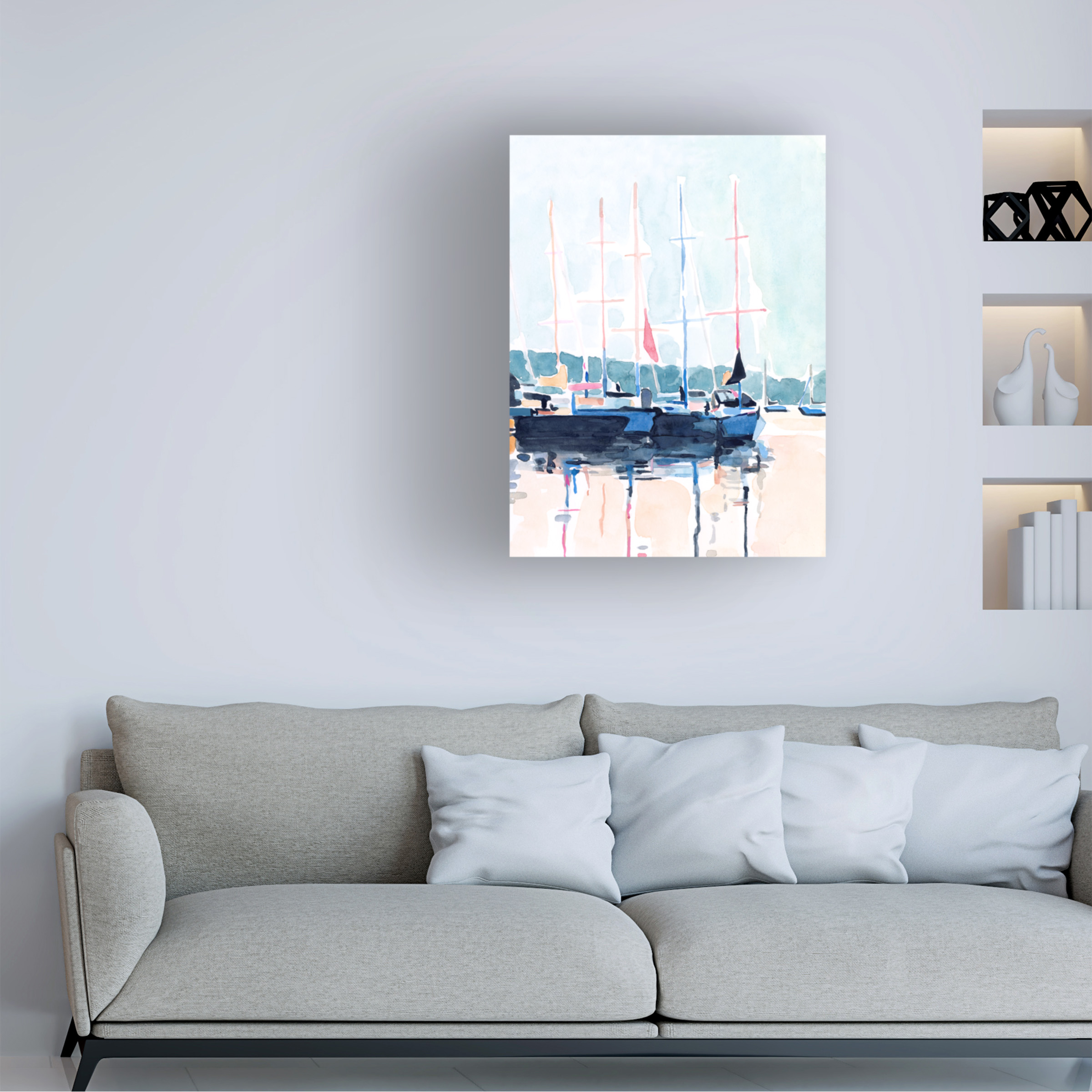Emma Scarvey 'Watercolor Boat Club I' Canvas Art