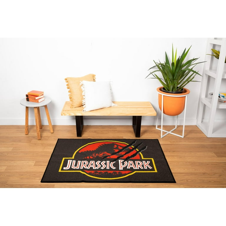 Jurassic Park Logo Printed Area Rug - Dinosaur Kids Room