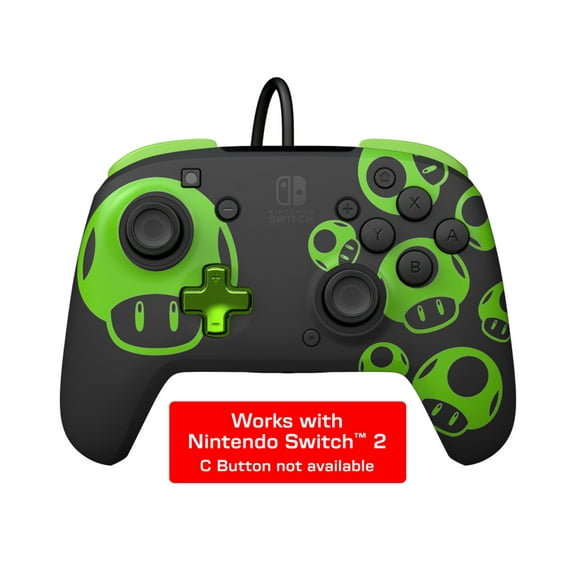 PDP REMATCH Glow Wired Controller for Nintendo Switch™, 1-Up Mushroom
