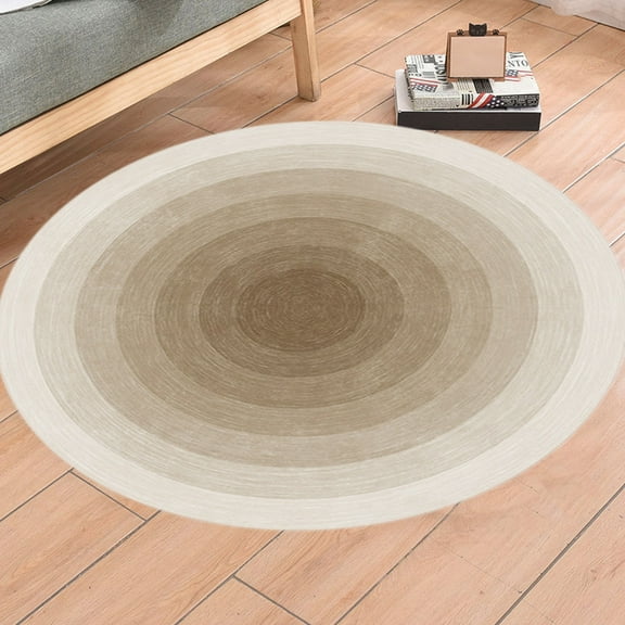 Ke1Clo Brown Round Carpet 24x24 inch Living Room Sofa Coffee Table Bedroom Soundproof Floor Cushion