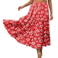 thumbnail image 6 of LYXSSBYX Womens Skirts and Dresses Clearance Women's Summer Sexy Casual Dress Floral Print Beach Long Skirts Boho Elastic High Waist Pleated A-Line Flowy Swing Ruffled Tiered Maxi Skirts, 6 of 8