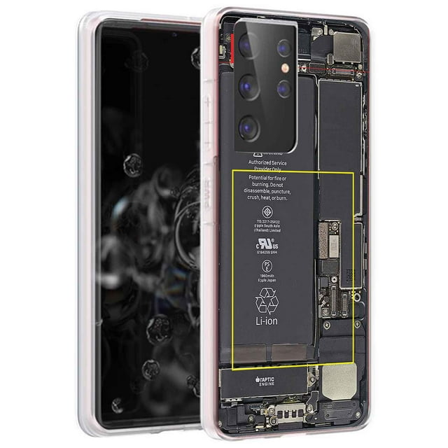 TalkingCase Slim Phone Case for Samsung Galaxy S21 Ultra 5G, S30 Ultra, (Not S21,S21+), Phone Battery Print, Lightweight,Flexible,Soft, USA