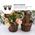 thumbnail image 3 of Phenofice 2Pack Hanging Railing Planter Rustic Style Wood Flower Pots for Homeowners, 3 of 8