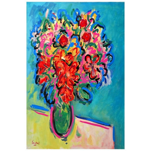 Marmont Hill Et-Mhmwwwe-247-C-45 45" X 30" "Red And Pink Bouquet" Giclee Art Print On
