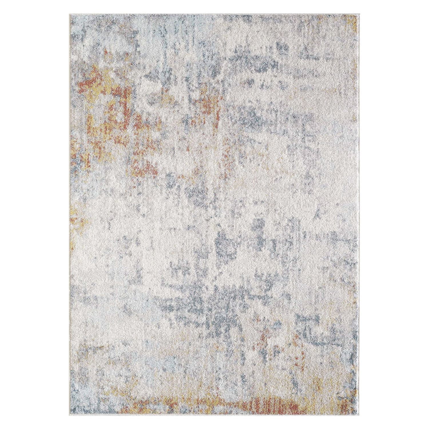 Venita Cream and Blue Woven Area Rug