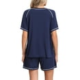 thumbnail image 4 of DreamFish Women's Summer Short Sleeve Top and Shorts Pajama Ladies Soft Pjs Lounge Set with Pockets, 4 of 5