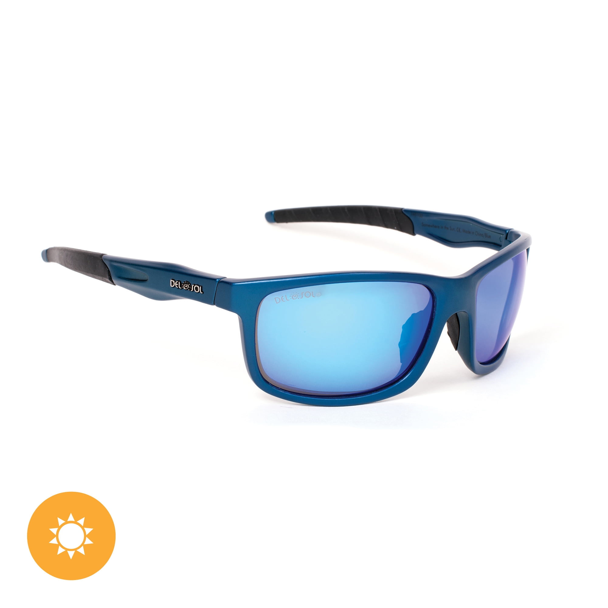 Sunglasses for Boys 100% Uva & Uvb Protection DelSol Sunglasses Frosted Clear to Blue Kids Solize Boys of Summer Changes Color from Silver to Blue in the Sun 1 Pc Polarized Pro Lens 