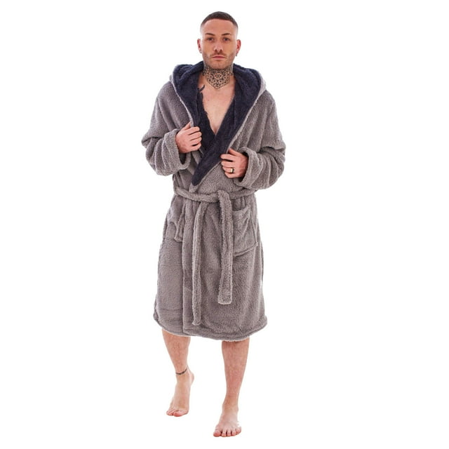 Keanu Mens Wolf Head Fleece Dressing Gown