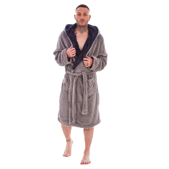 Keanu Mens Wolf Head Fleece Bathrobe