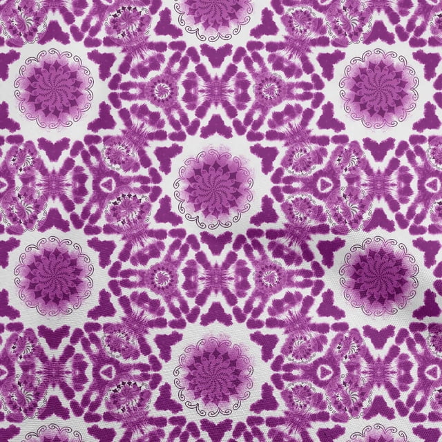 oneOone Georgette Viscose Purple Fabric Asian Tie And Dye Craft Projects Decor Fabric Printed By The Yard 42 Inch Wide