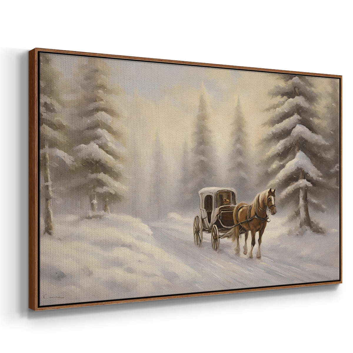 Vintage Landscape-CLXXI By Wexford Home Framed in Walnut Wood Gallery Wrapped Canvas 27 in. x 41 in.
