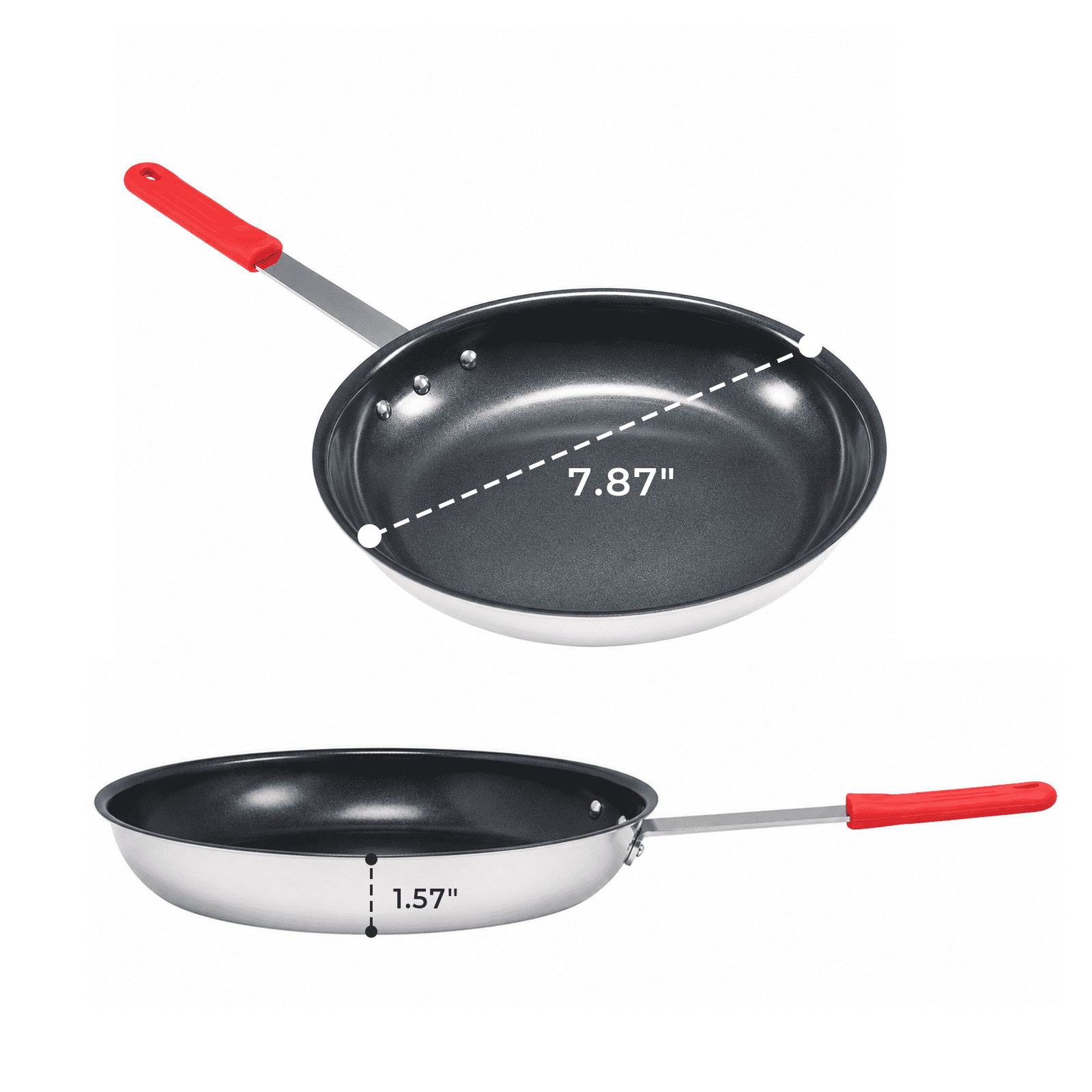 Alvantor Ceramic Nonstick Frying Pan, 8/10/12/14 inch, Aluminum Egg Pan with Stainless Steel Base, Oven Safe, Dishwasher Safe Skillet