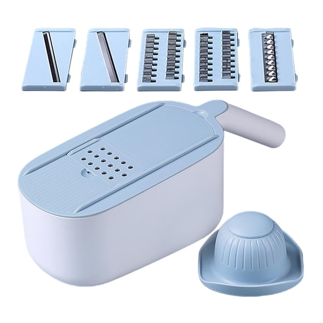Cortador de papas fritas, cortador de papas para alimentos, cortador de papas y verduras en cubos, Azul